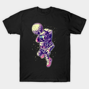 Basketball Astronaut Lay Up Planet Moon In Space Galaxy T-Shirt